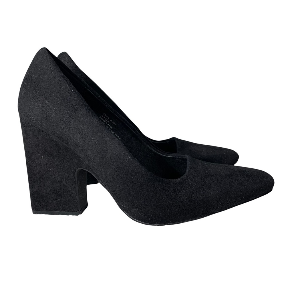 Comfortview Emma Vegan Faux Suede Block Heel Square Toe Dress Shoe Career Heel